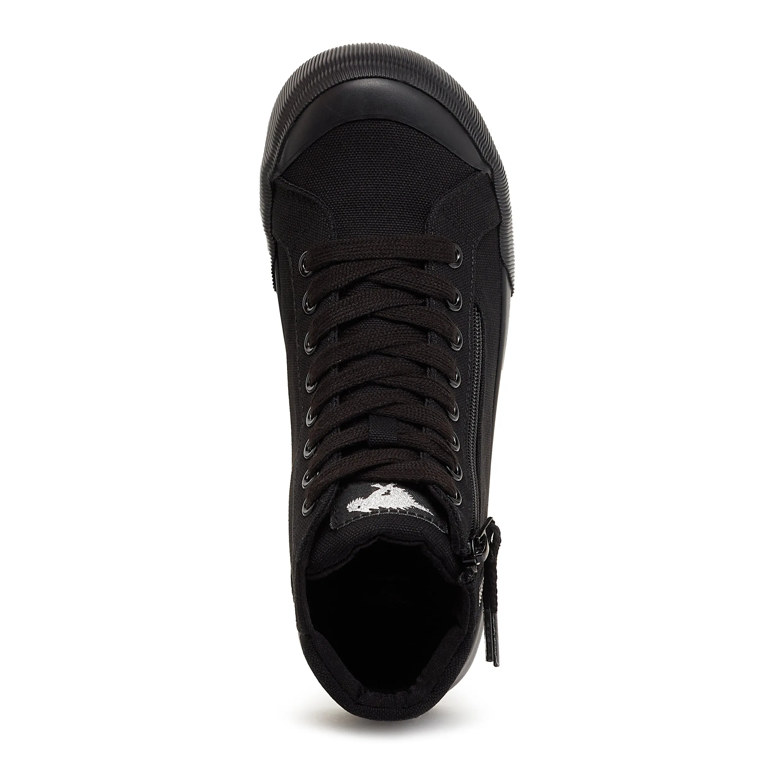 Jazzin High All Black Canvas High-Top Trainers