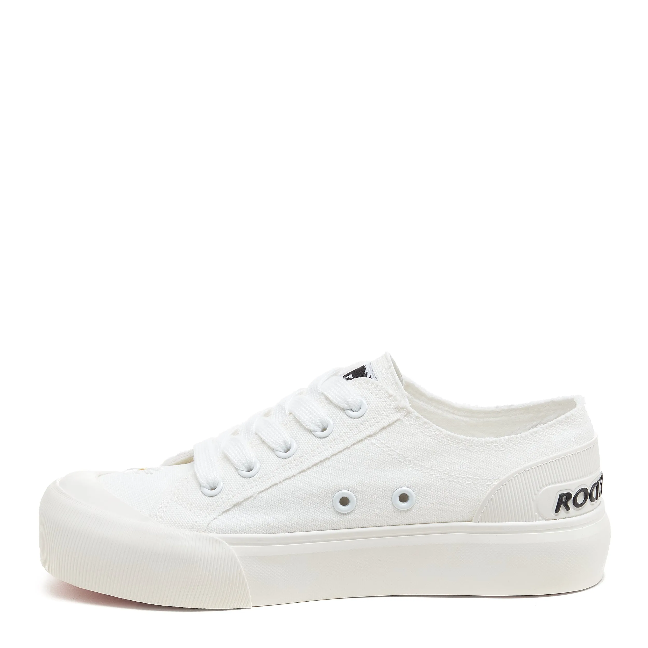 Jazzin Plus White Embroidery Platform Trainers