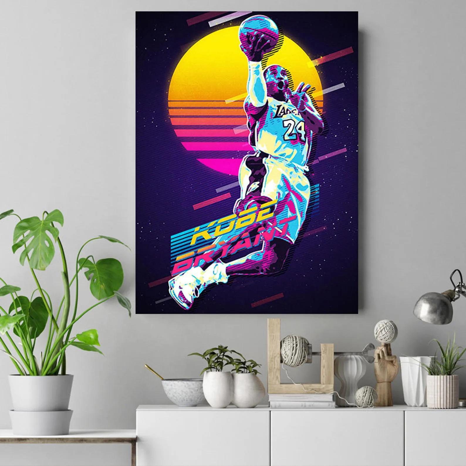 Kobe Bryant Poster, Sports Print, Basketball Player Art, Custom Sport Canvas, Custom Poster, Home Decor, Wall Hangings, LA Lakers