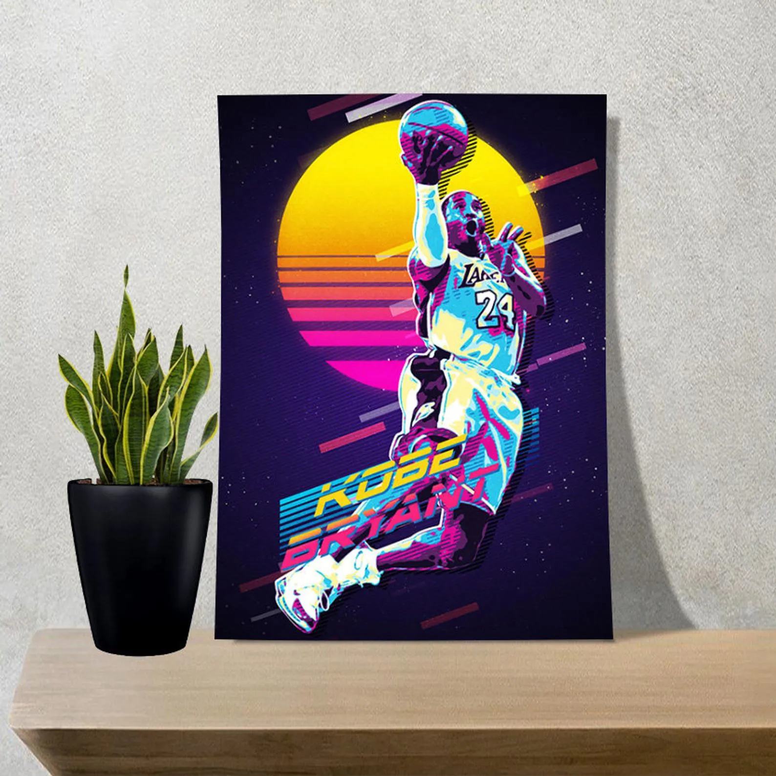 Kobe Bryant Poster, Sports Print, Basketball Player Art, Custom Sport Canvas, Custom Poster, Home Decor, Wall Hangings, LA Lakers