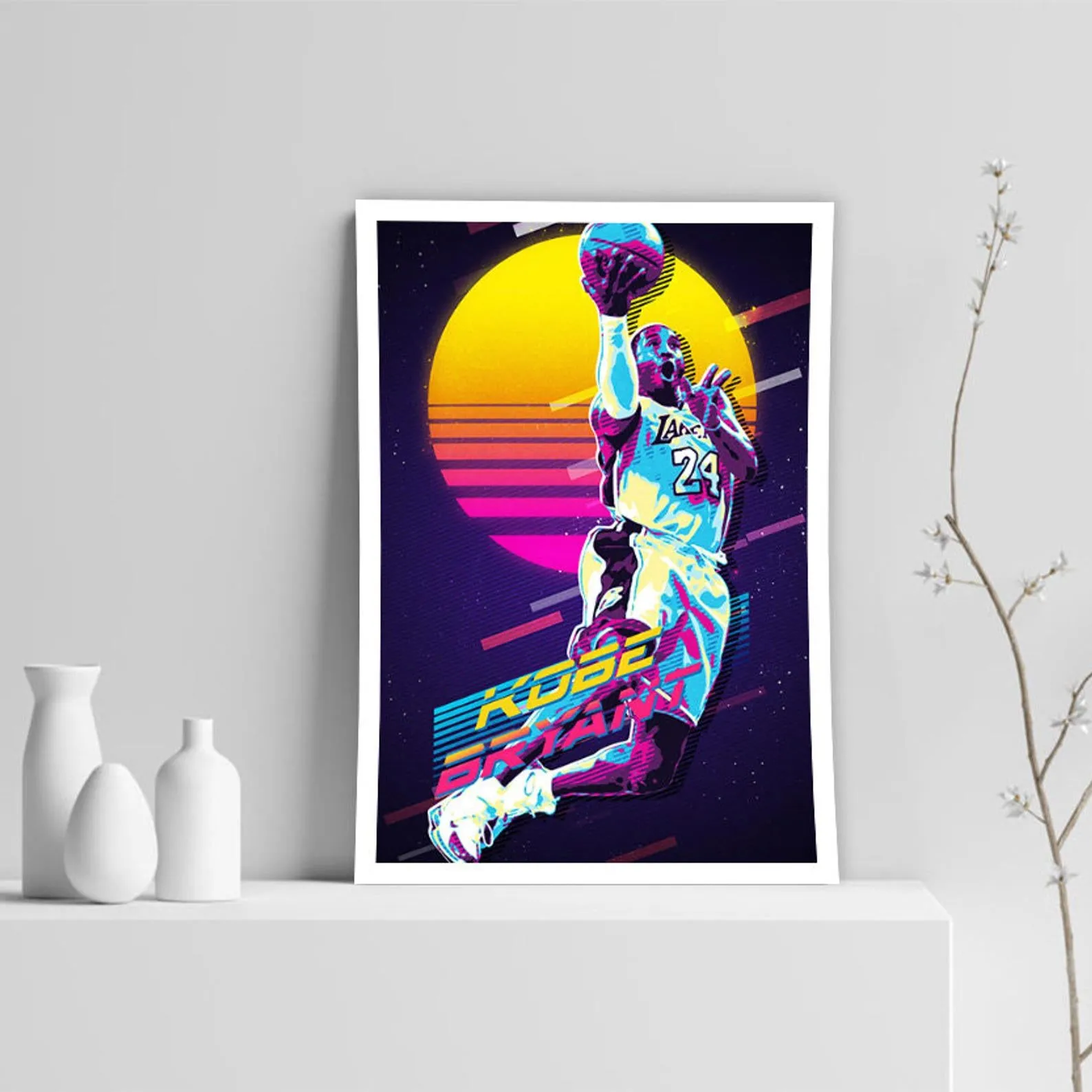 Kobe Bryant Poster, Sports Print, Basketball Player Art, Custom Sport Canvas, Custom Poster, Home Decor, Wall Hangings, LA Lakers