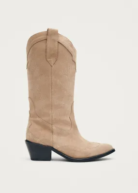 Liberty Suede Beige Leather Boots