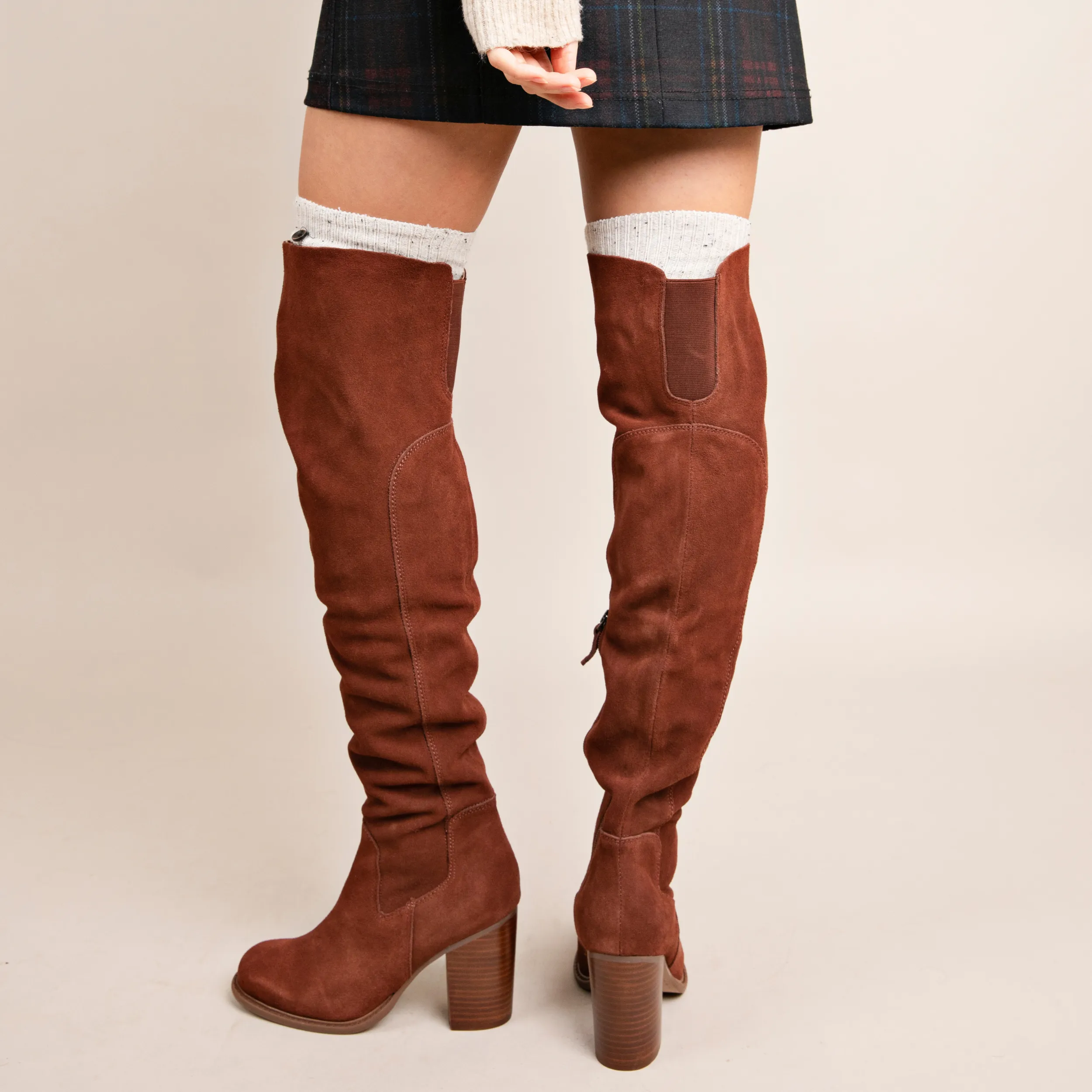 Logan Coffee Over The Knee Boots