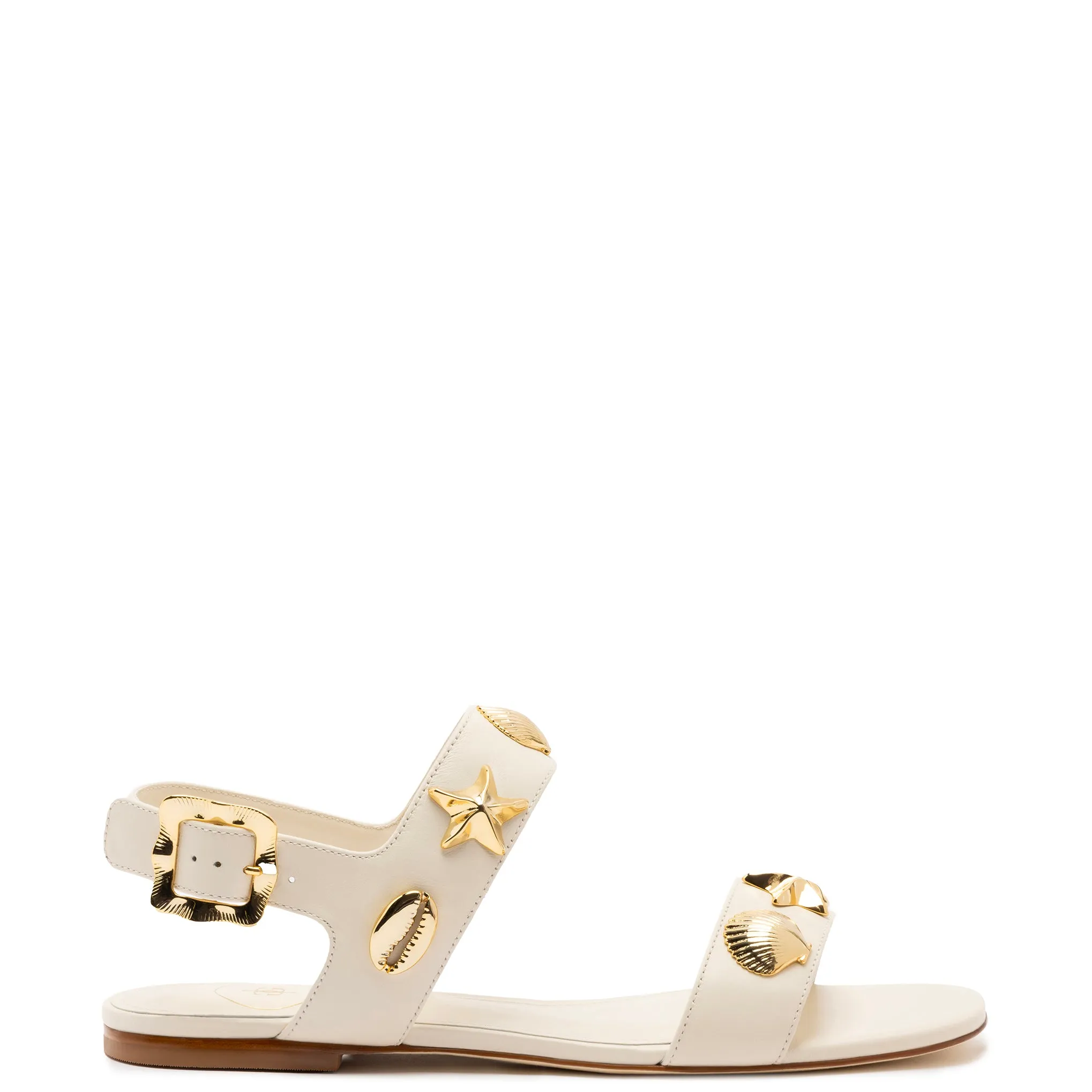 Madison Flat In Ivory Leather