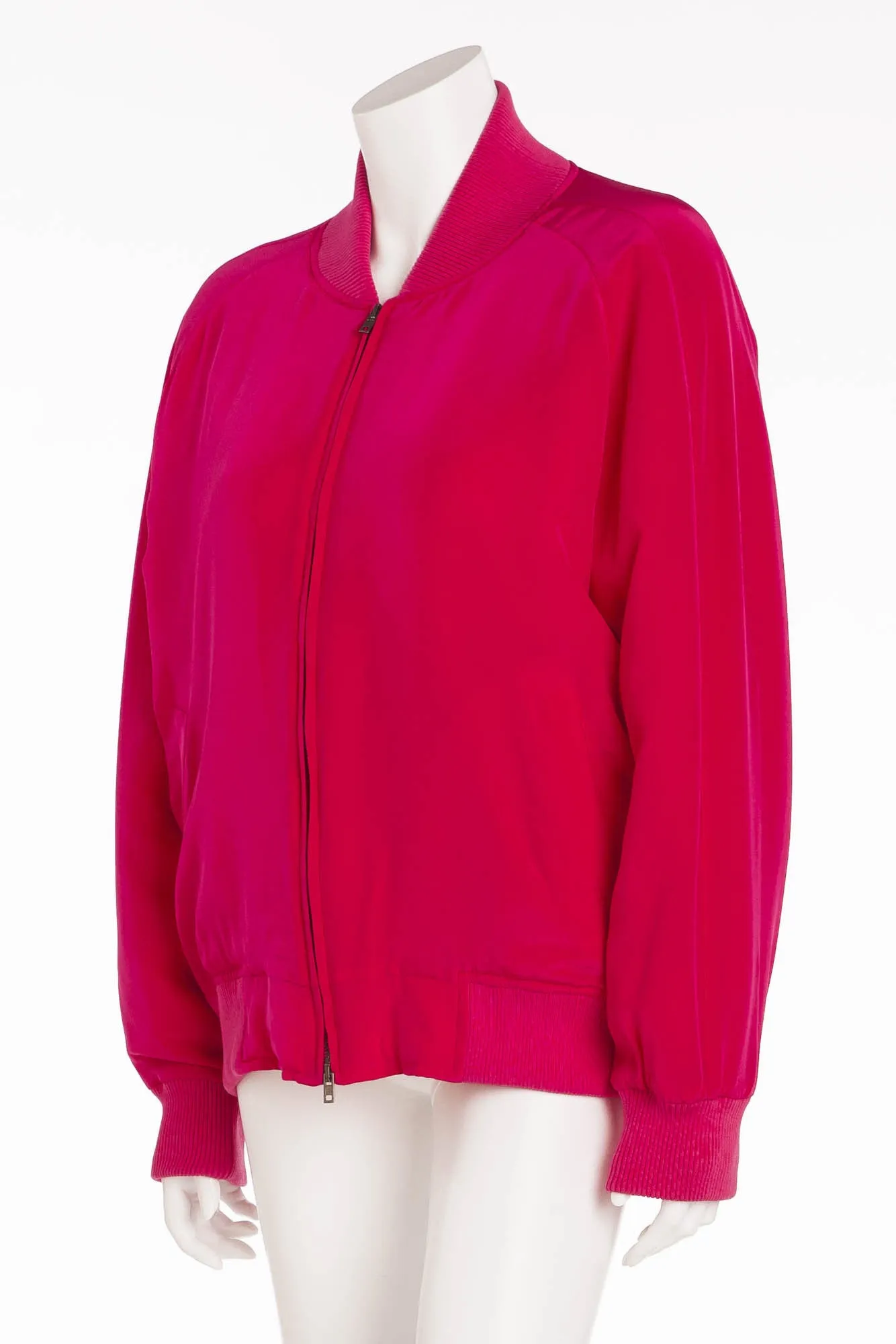 Maison Martin Margiela - Fuchsia Silk Bomber Jacket - IT 40