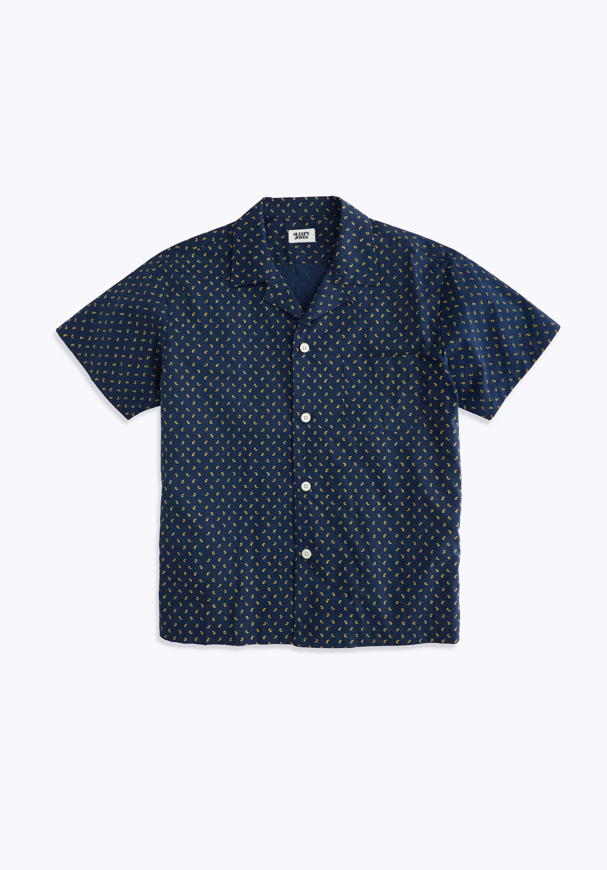 Martin Camp Shirt in Navy Paisley