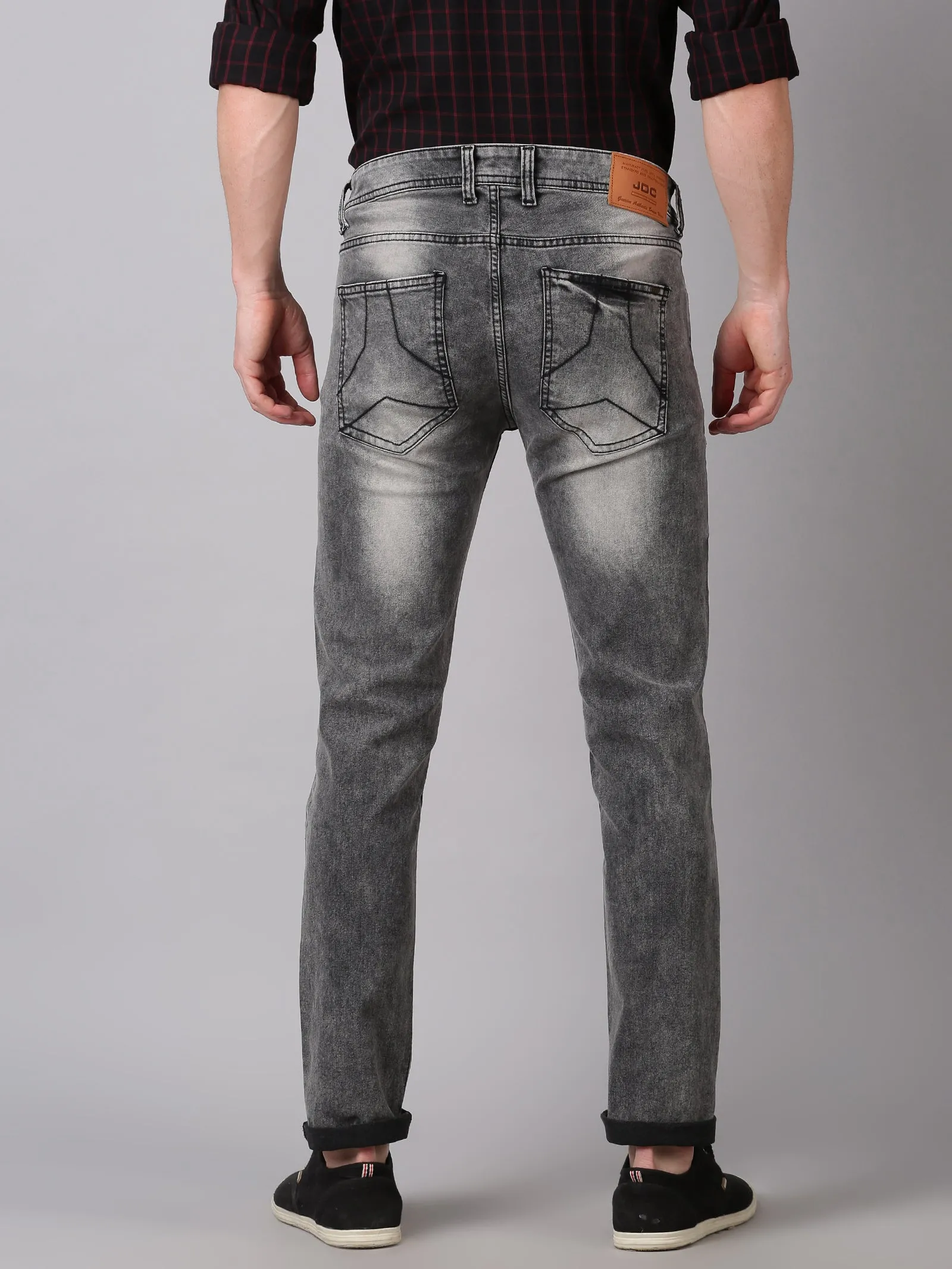 MEN'S CHARCOAL BLACK FADE WASH SLIM FIT JEANS