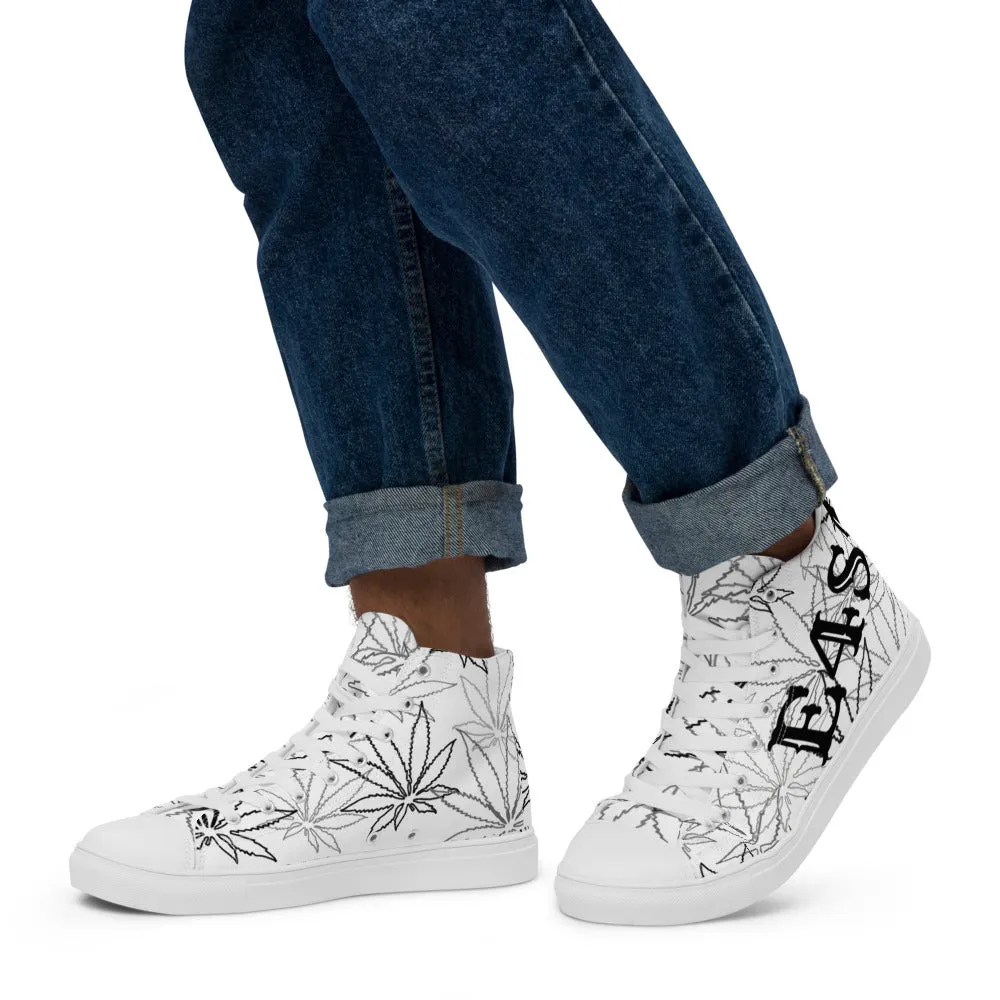 Men’s elite white leaf E4SO high top canvas shoes