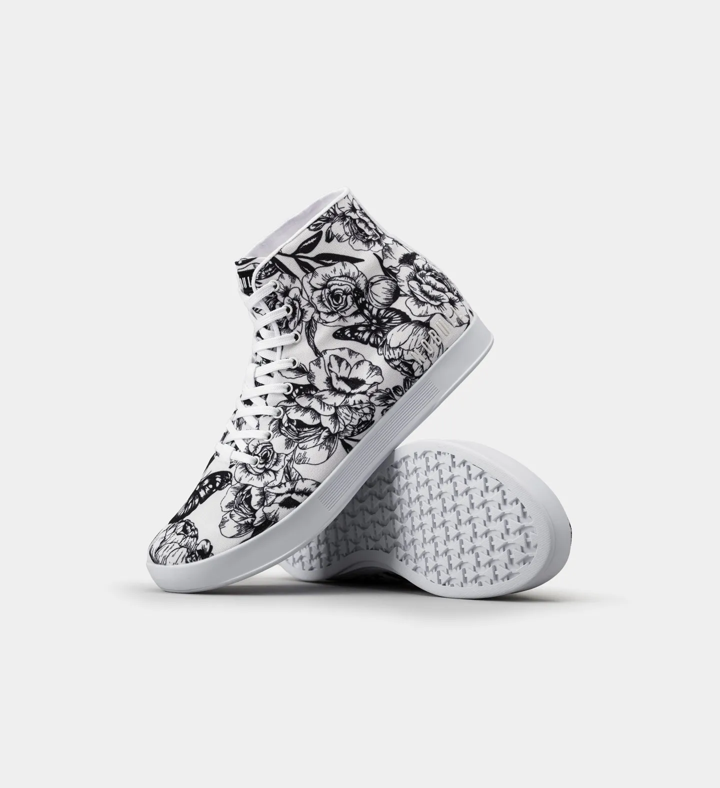 Men's Floral High-Top Canvas Trainer