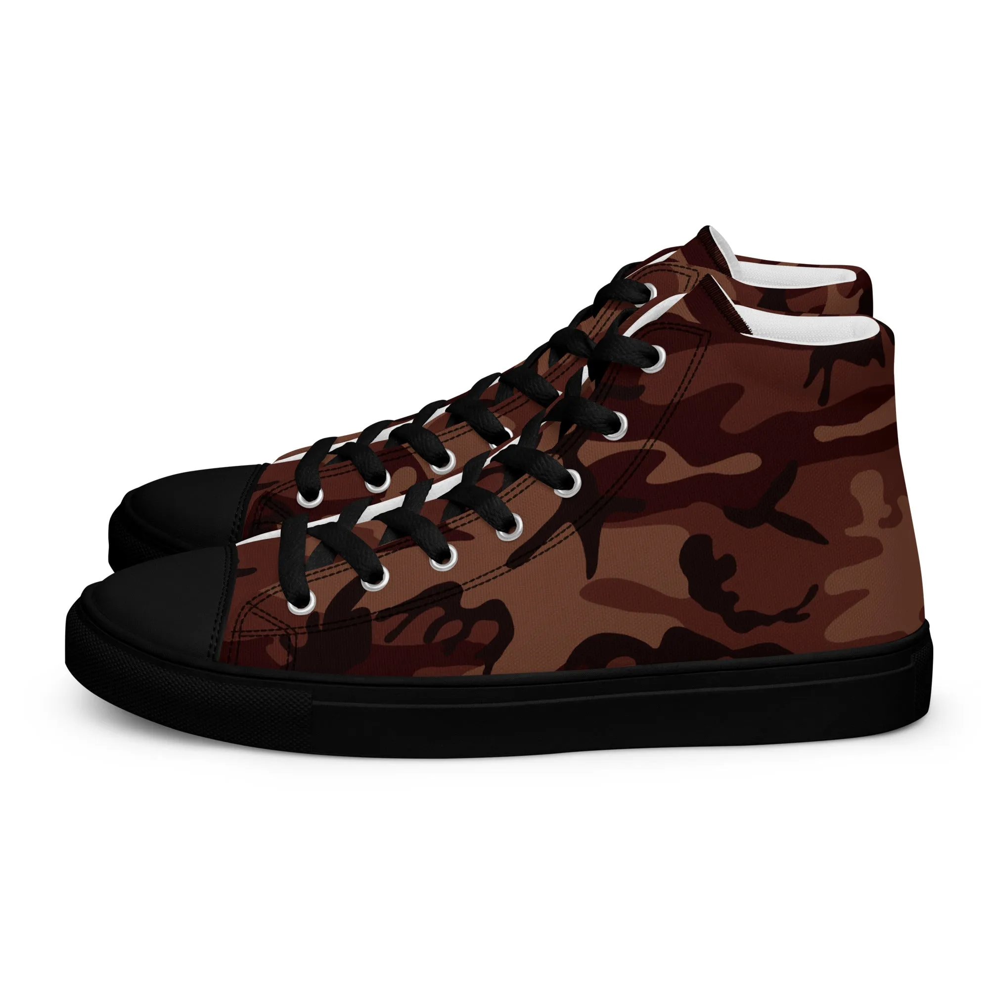 Men’s high top canvas shoes Burgundy Camo