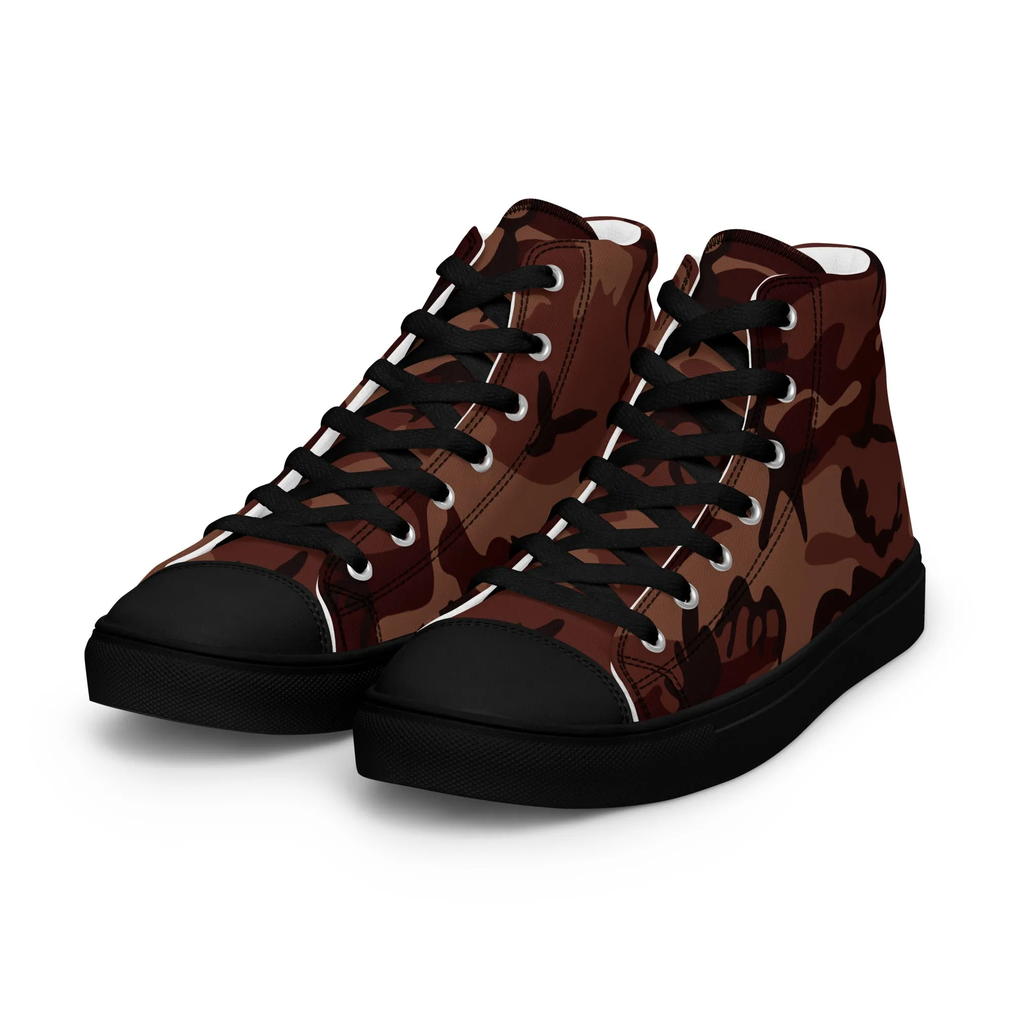 Men’s high top canvas shoes Burgundy Camo