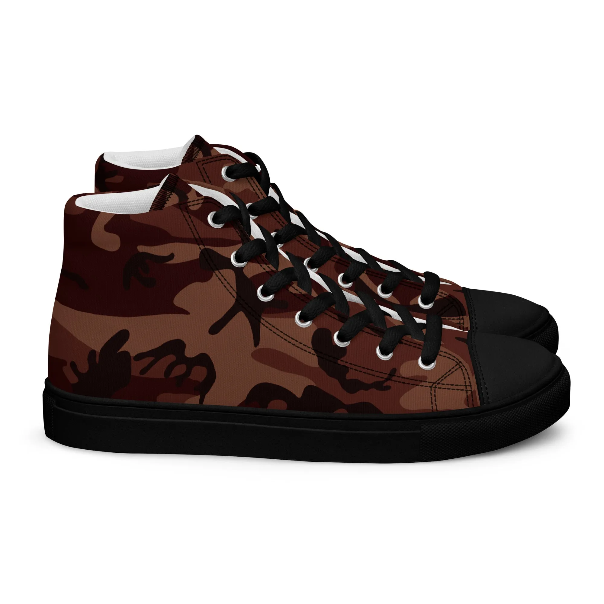 Men’s high top canvas shoes Burgundy Camo