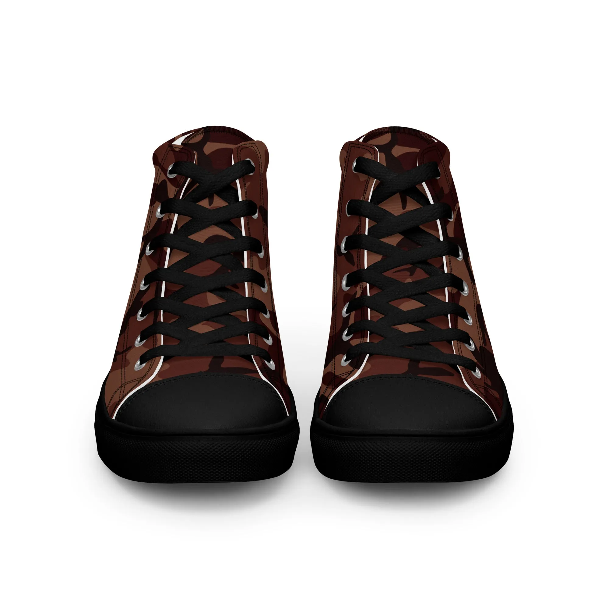 Men’s high top canvas shoes Burgundy Camo