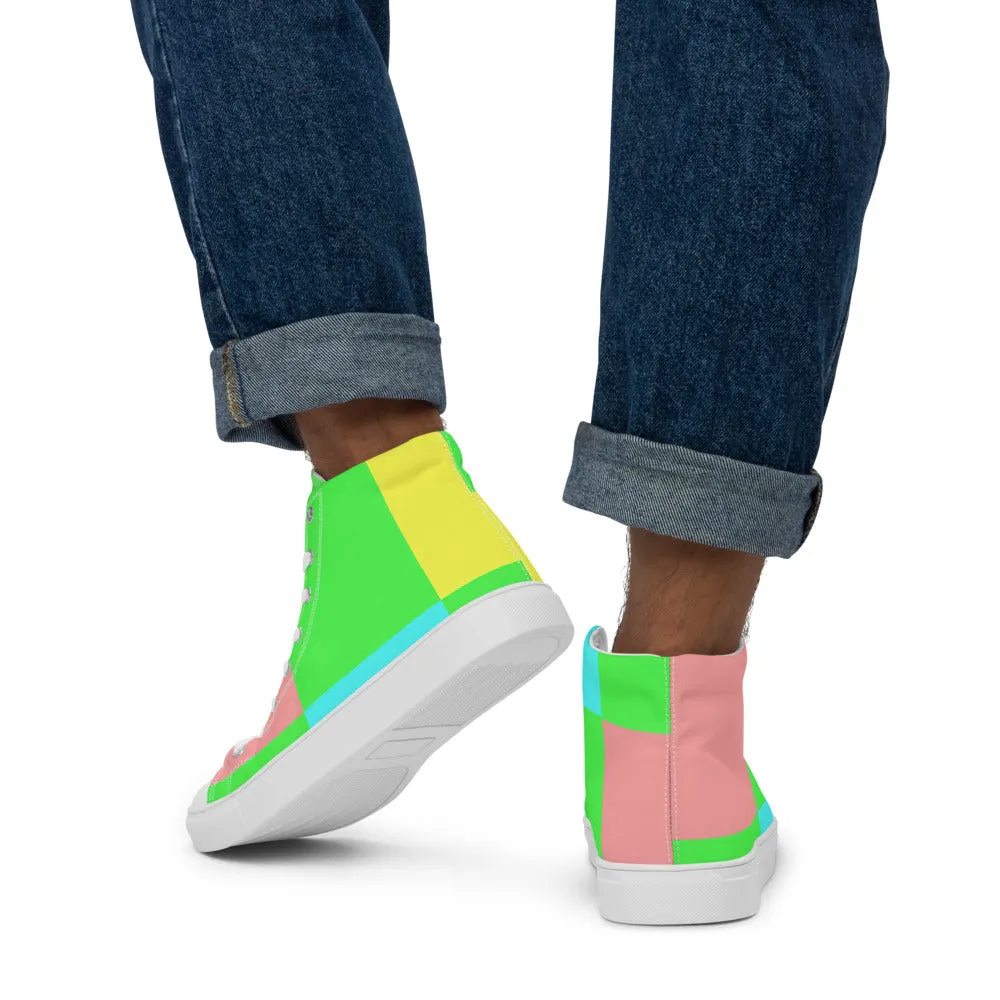 Men’s high top canvas shoes Pastel