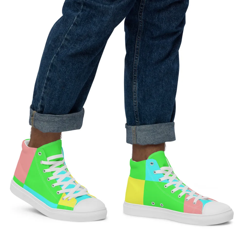 Men’s high top canvas shoes Pastel