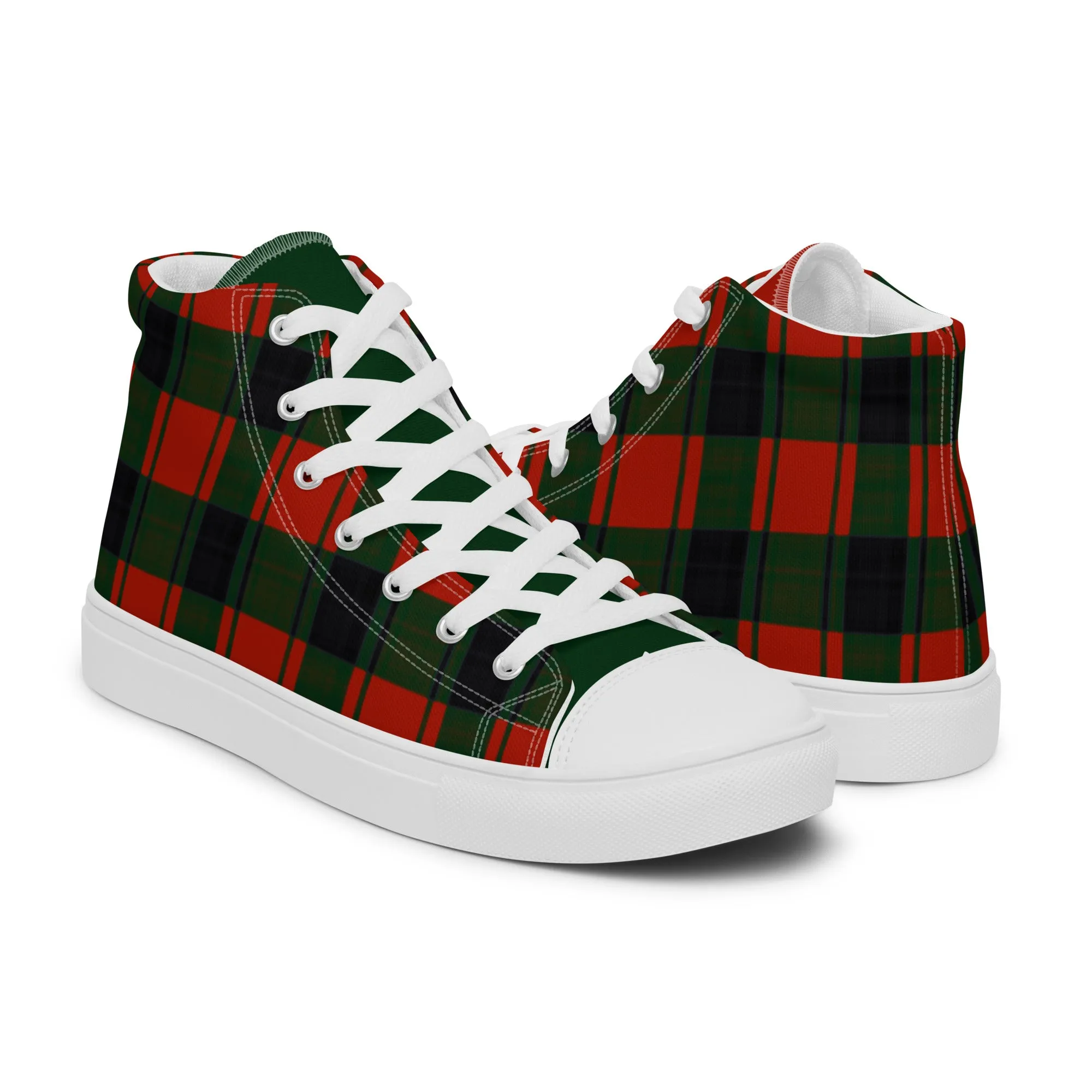 Men’s high top canvas shoes Plaid