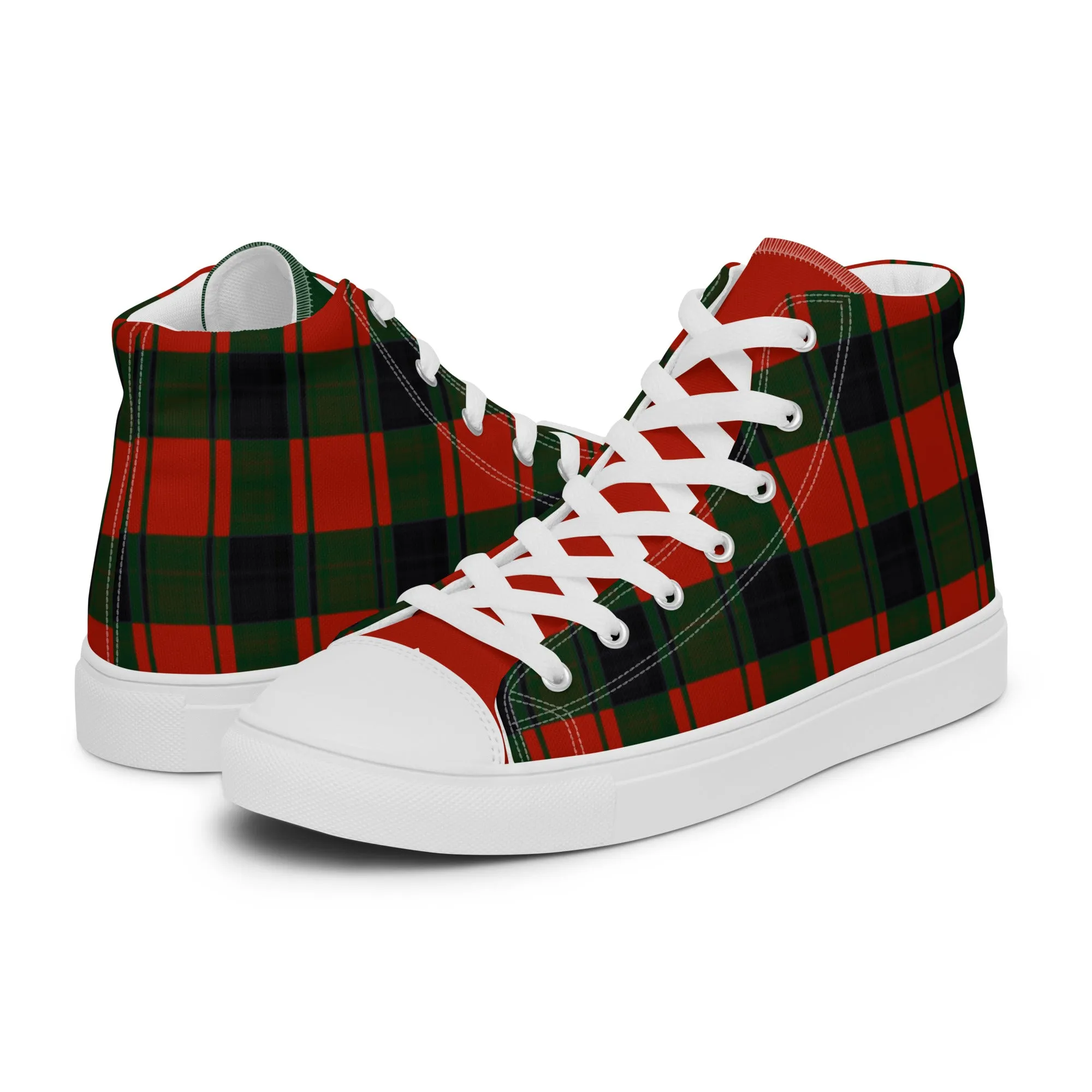 Men’s high top canvas shoes Plaid