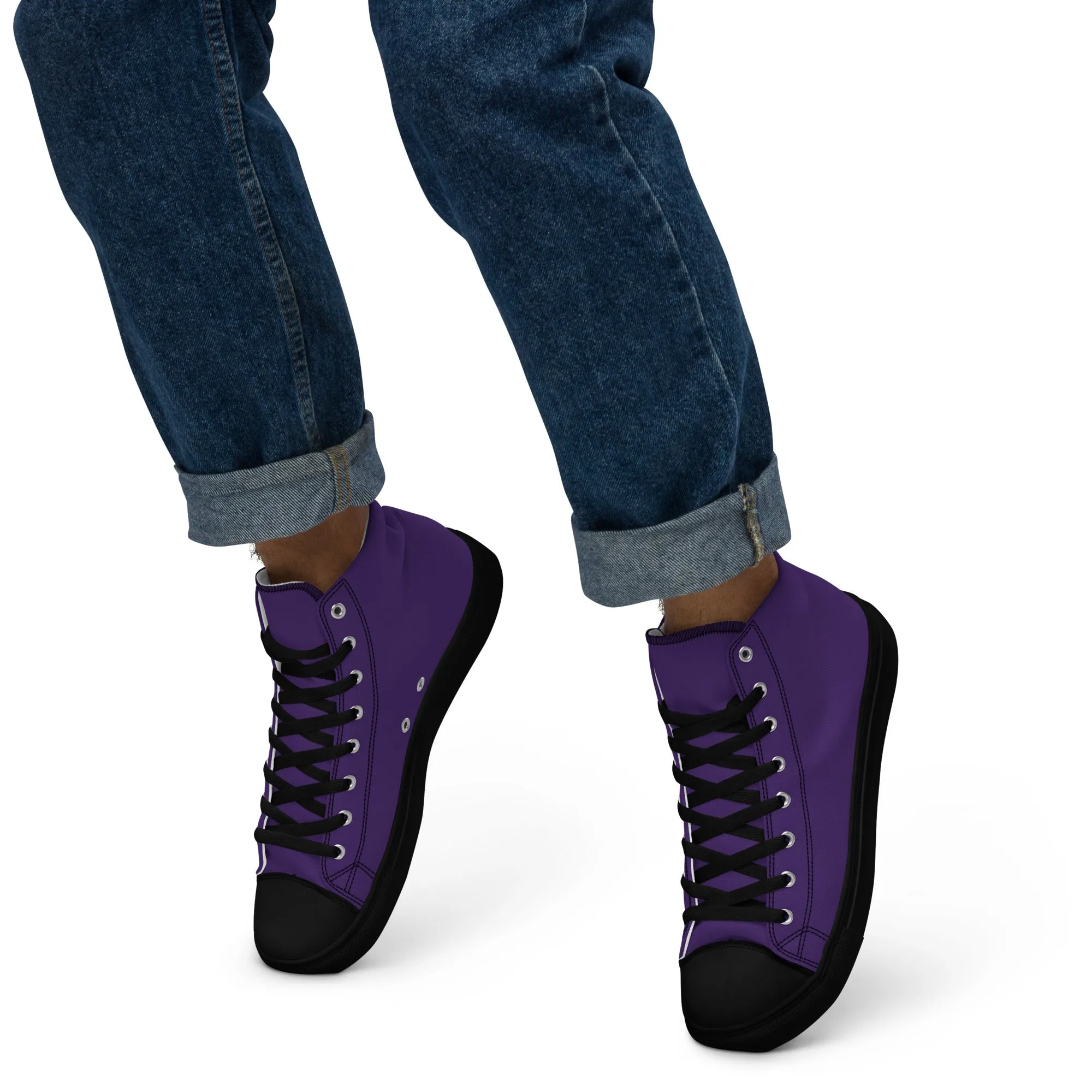 Men’s high top canvas shoes Purple/Black