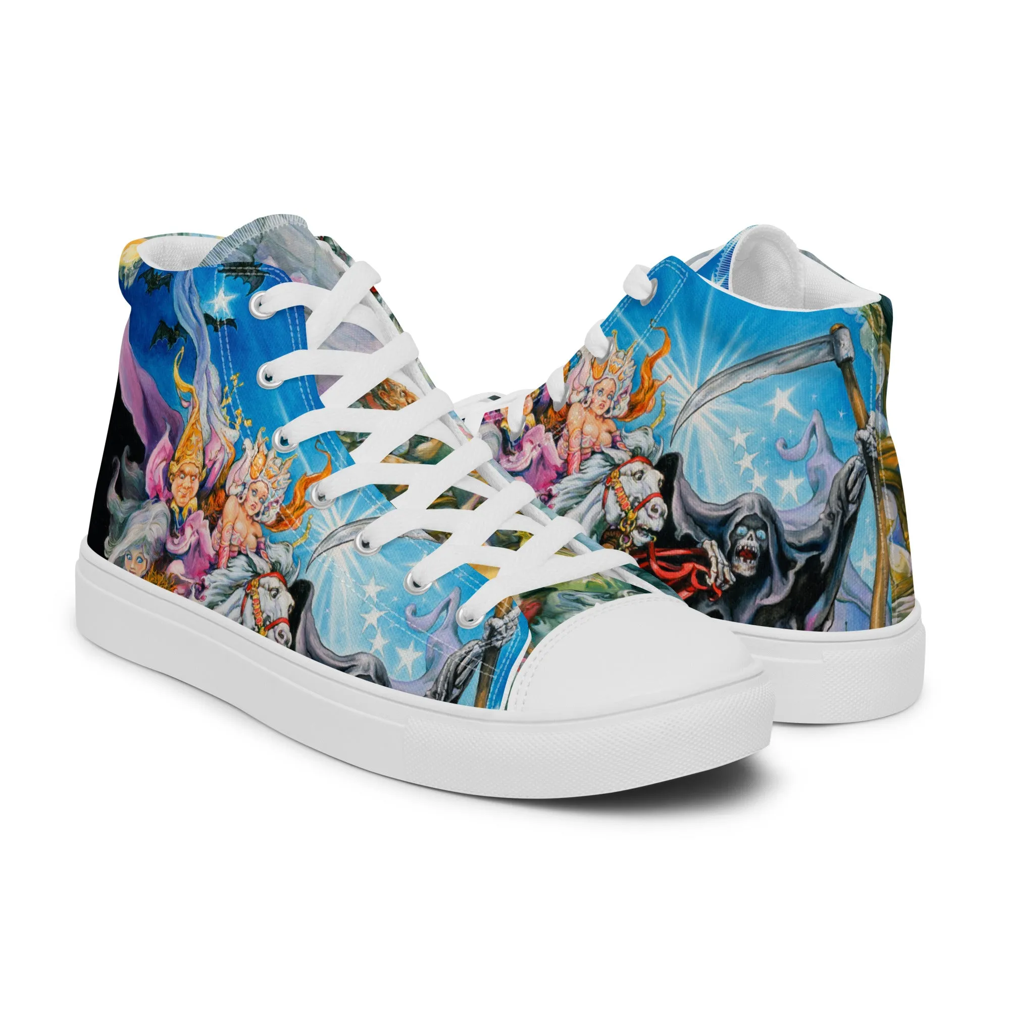 Mort Women’s High Top Canvas Shoes -  Free Shipping  *US SIZES SHOWN! USE CHART!