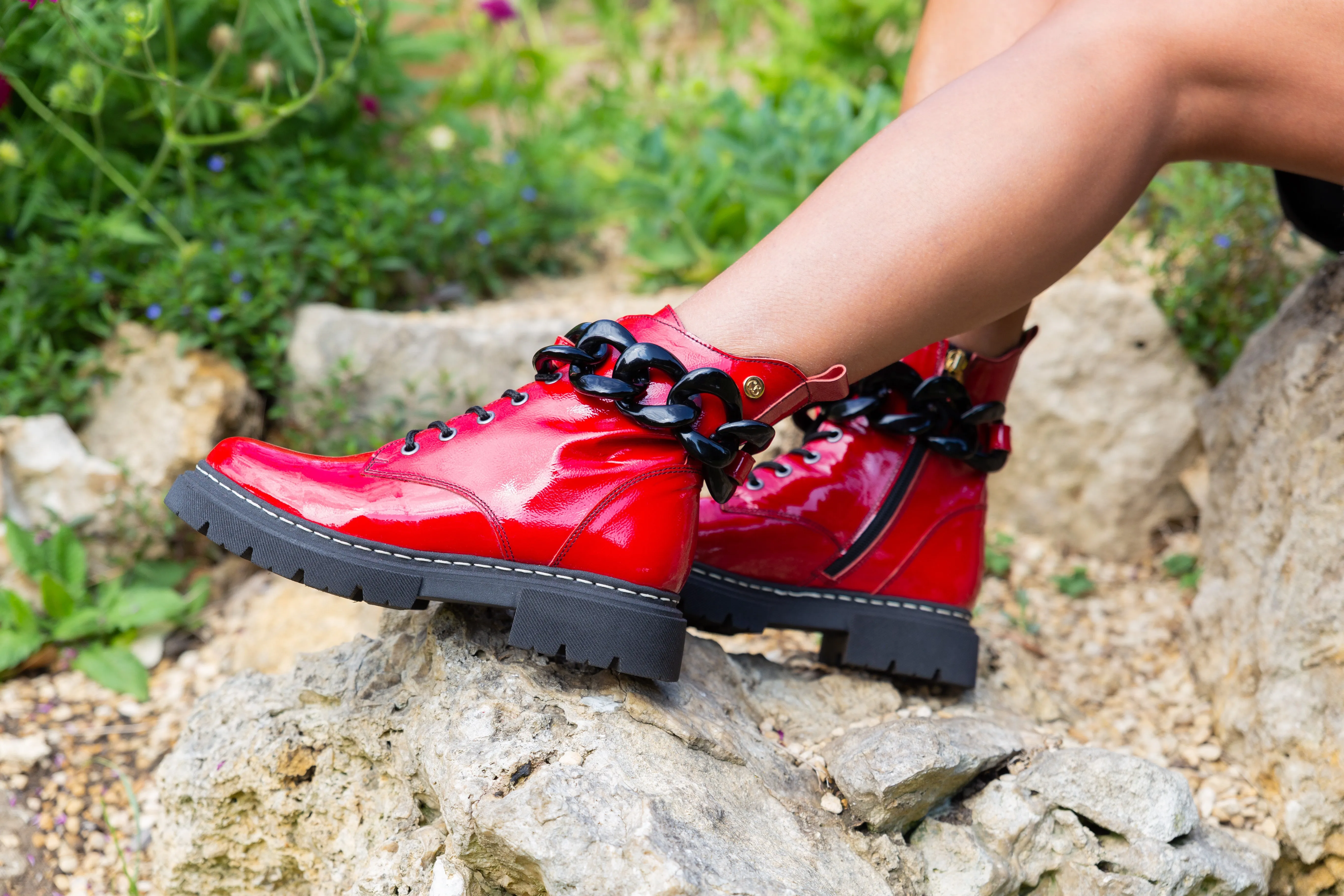 Paris - Red Patent ankle boot