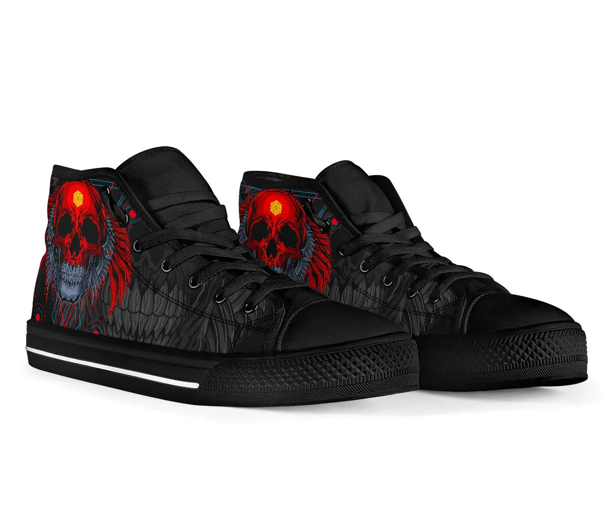 Red Skull High Top Shoe