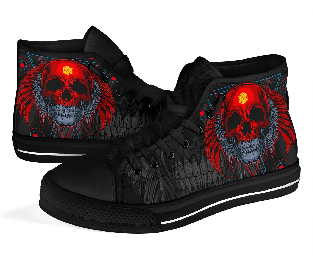 Red Skull High Top Shoe