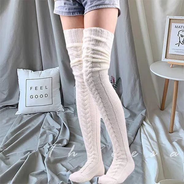 Solid Color Over The Knee Wool Warmer Stockings 26522647C