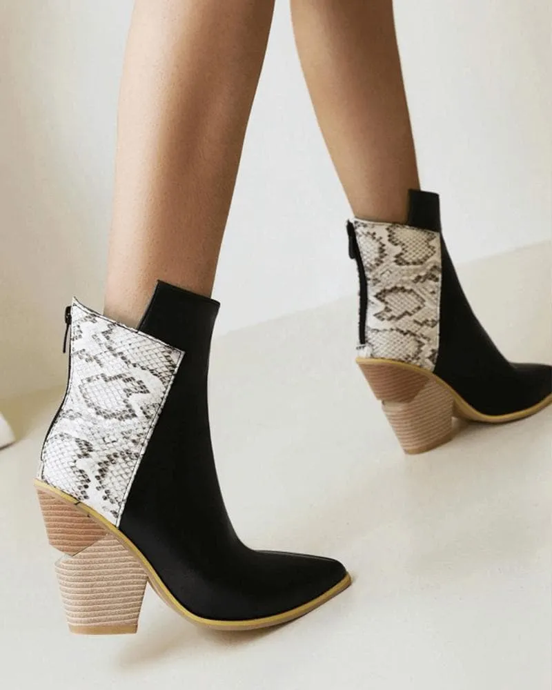 Split Joint Zipper Ankle Boots