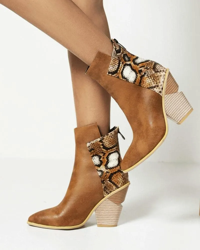 Split Joint Zipper Ankle Boots