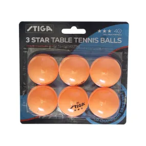 Stiga 3 Star Table Tennis Balls - Orange