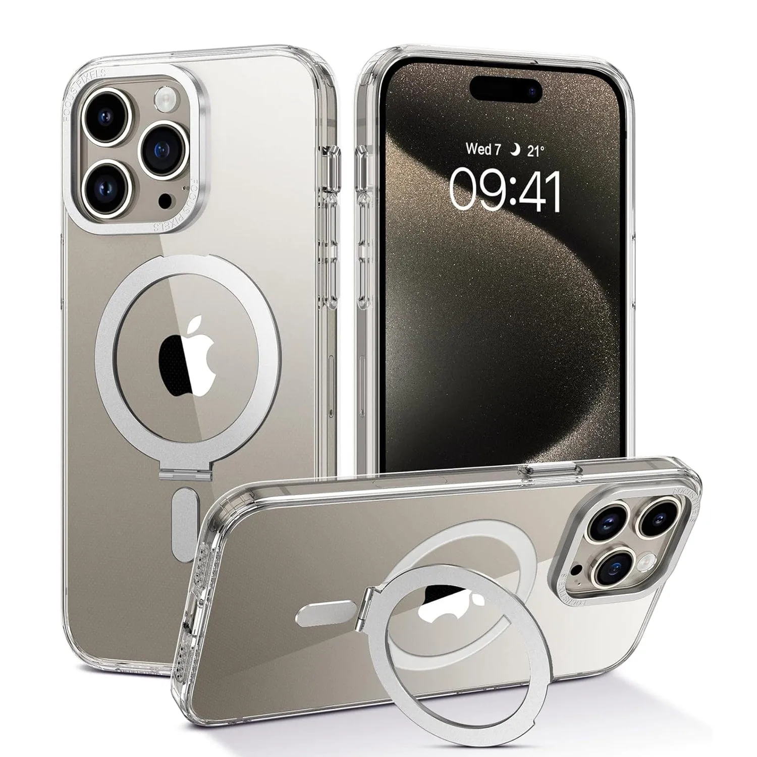 Venture Series Clear Kickstand Case - iPhone 15 Pro Max