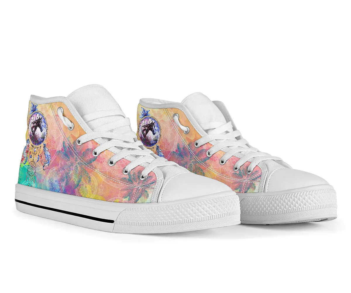 Watercolor Dreamcatcher Horse - High Top