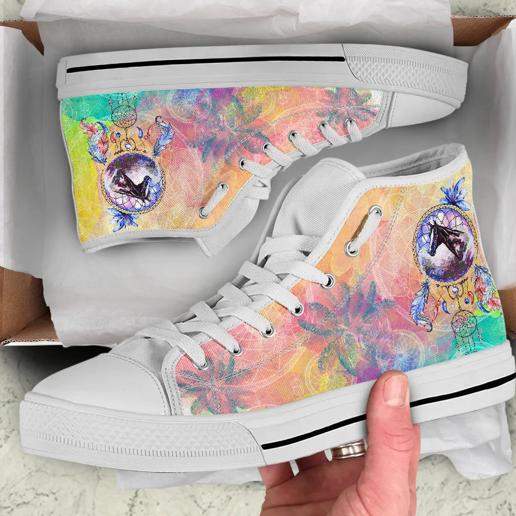 Watercolor Dreamcatcher Horse - High Top