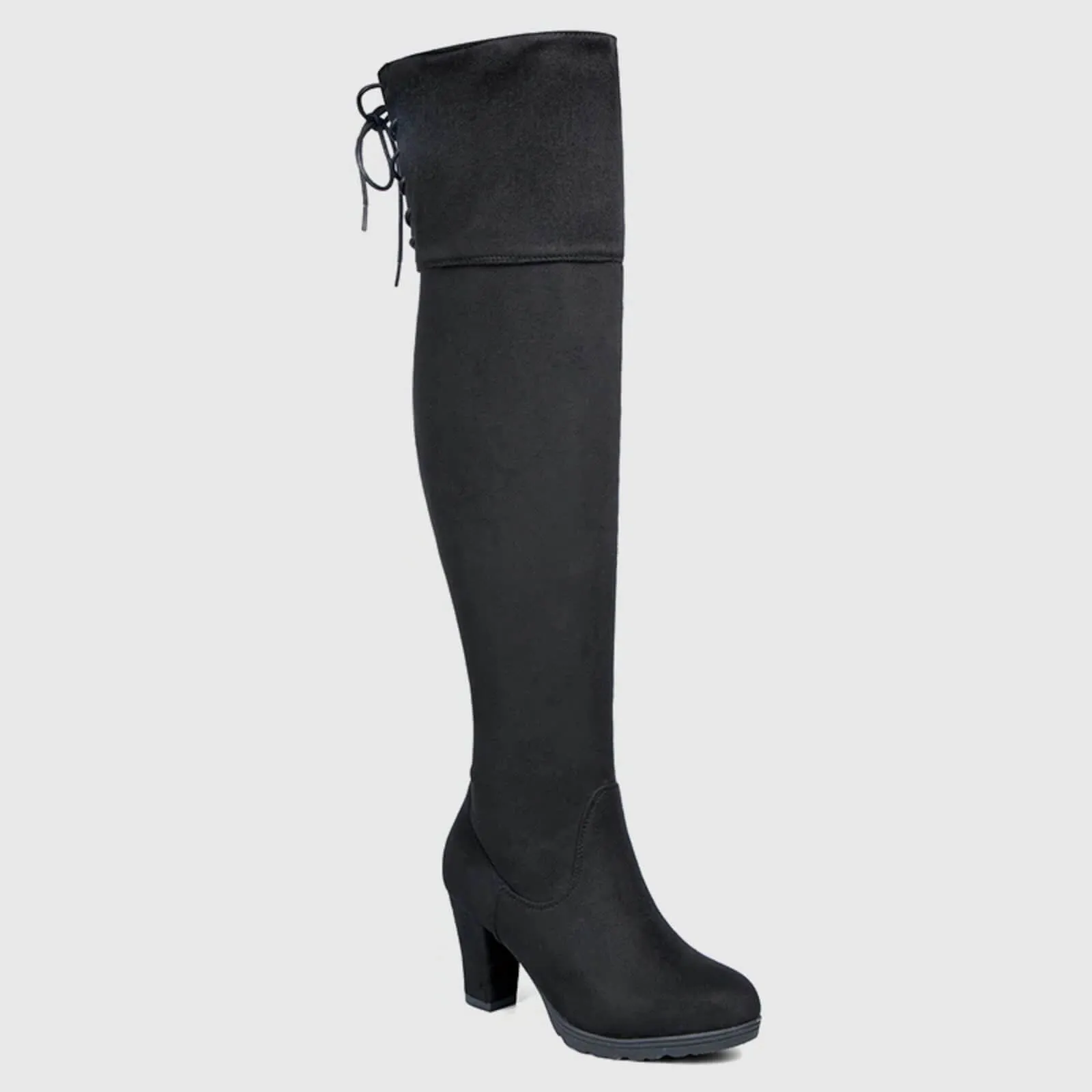 Wide Calf Over Knee Boots With Zipper