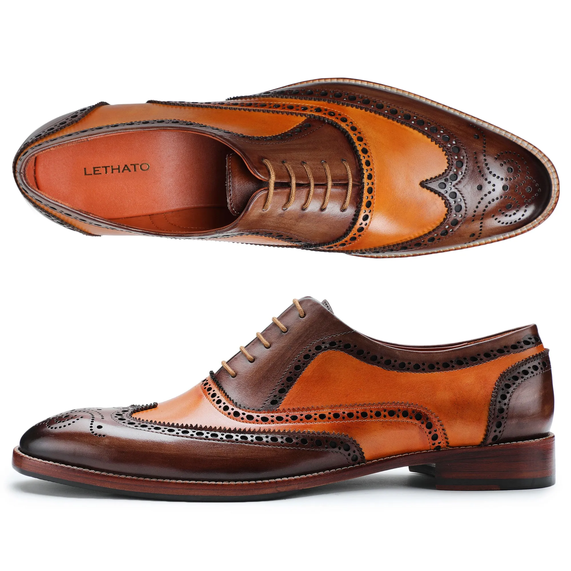 Wingtip Brogue Oxford - Brown & Orange