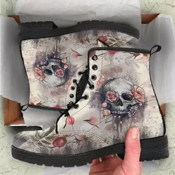 Women'S 3d Skull Print High Top Martin Boots 01062553C